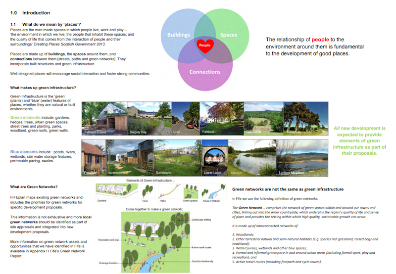 Making Fife’s Places Planning Policy Guidance – buildings, green infrastructure, and streets [August 2015] Image of a page